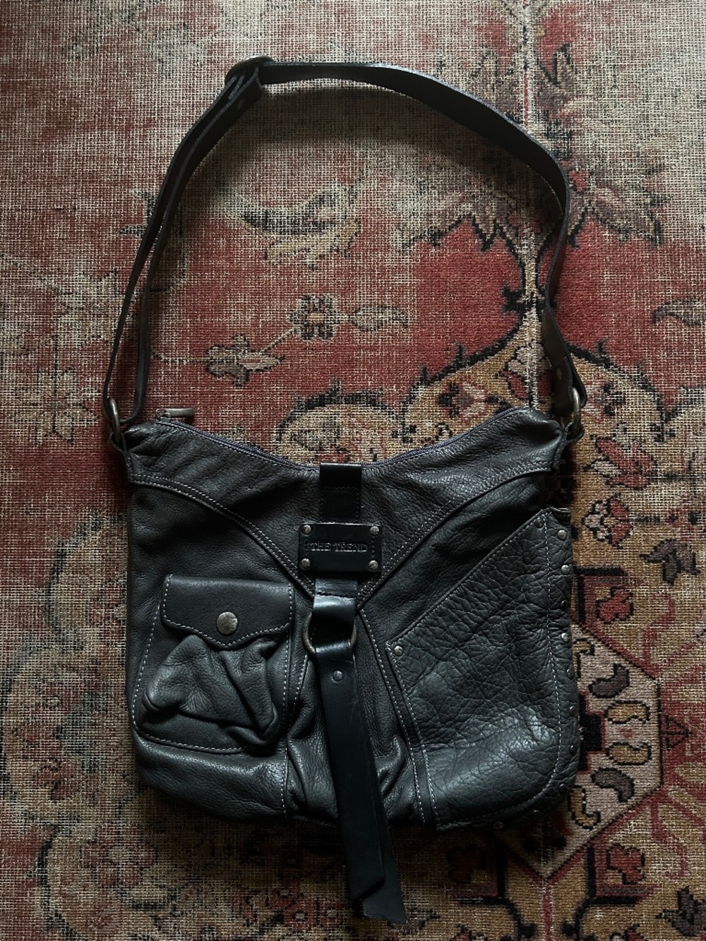 Vintage Y2K Grey Leather Mini Purse